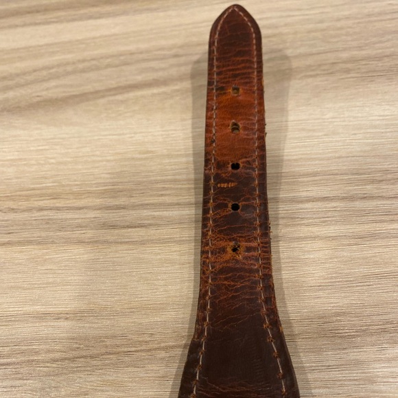 YRI Canvas Golf Belt Size 32/80 Blue Down Hill Mountain Skier Embroidery Brass - Picture 3 of 9